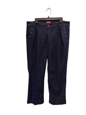 Papagallo dark wash straight leg sailor style jeans - 12